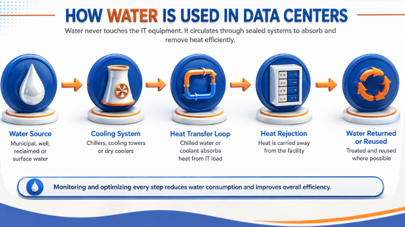 when water is used in data centers