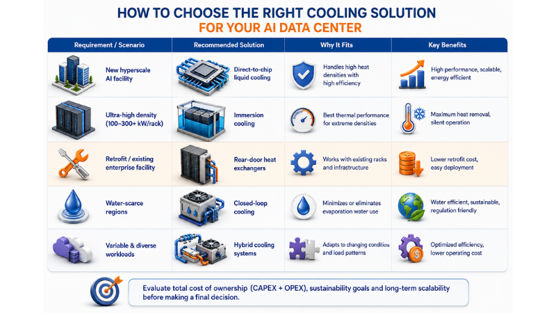 How to Choose the Right Cooling Solution for Your AI Data Center